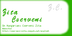 zita cserveni business card